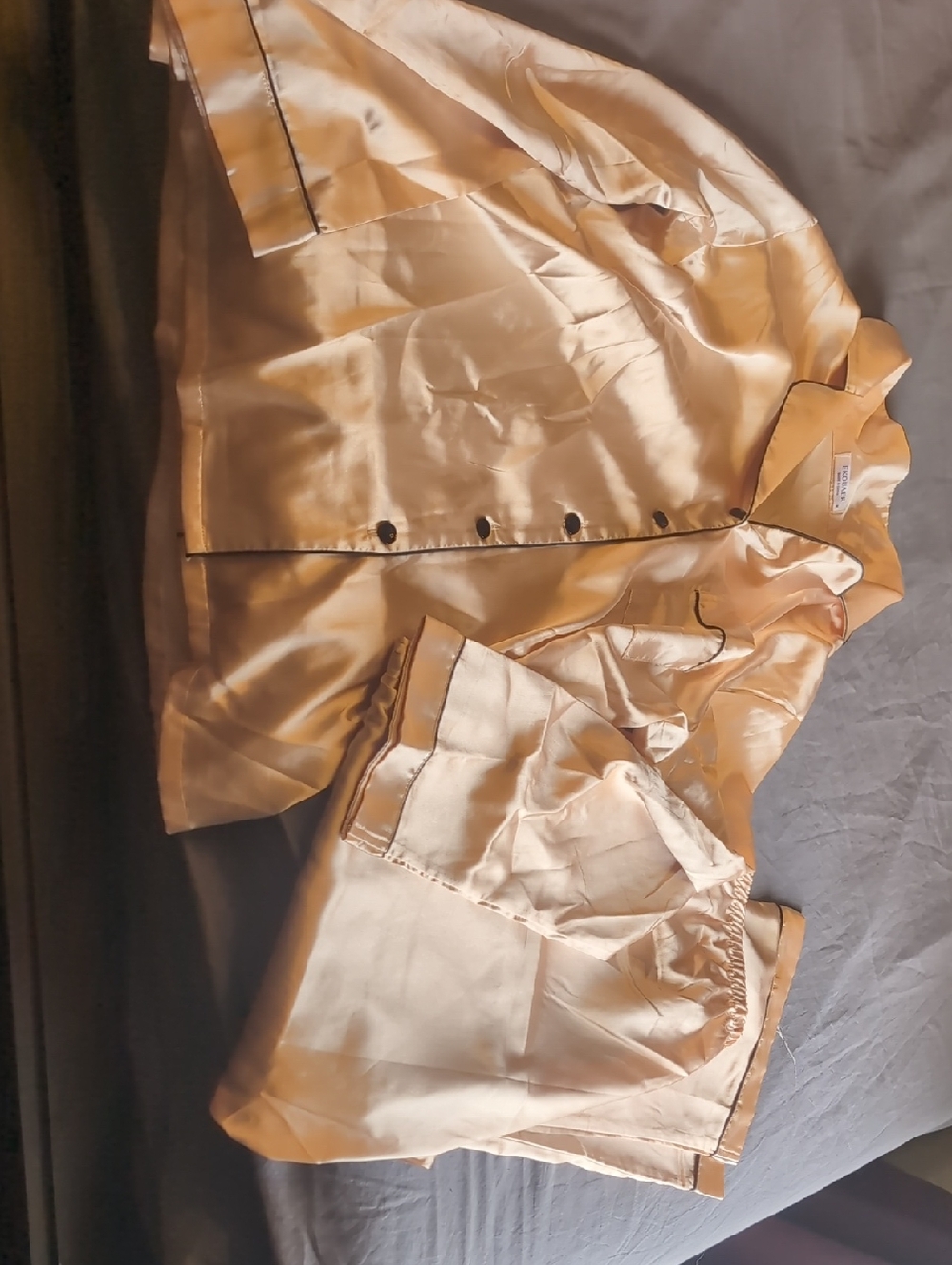 Silky Champagne Two-Piece Pajama Set
